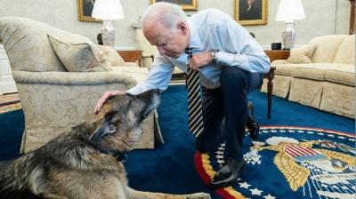 Biden and First Lady Bid Farewell to "Champ"