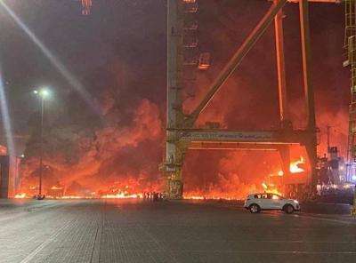Explosion on Ship Docked off Jebel Ali in Dubai