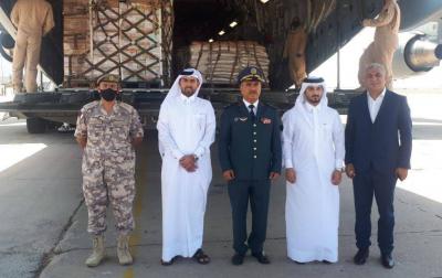 Title: Qatar Embassy: Air Force Plane Arrives in Beirut with 70 Tons of Food Aid for the Lebanese Army