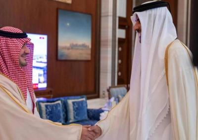 وزير الداخلية السعودي يلتقي أمير قطر