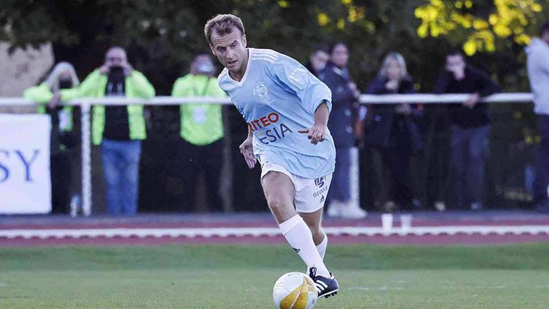 Video: Macron Plays Soccer and Scores a Penalty