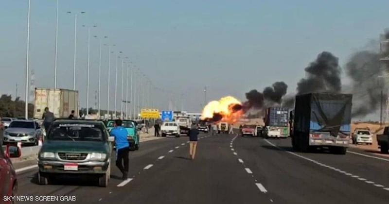 Egypt: Explosion of Gas Cylinders on a Highway