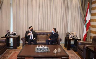 Title: Hariri Receives Diab at Beit al-Wasat