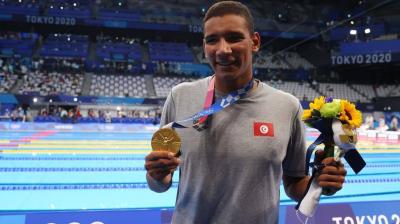 Tunisian Hafnawi Wins Gold in Men's 400m Freestyle Swimming