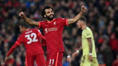 Liverpool Celebrates Salah After Historic Goal