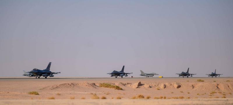 Arrival of U.S. F-16 Fighters at Prince Sultan Air Base in Saudi Arabia