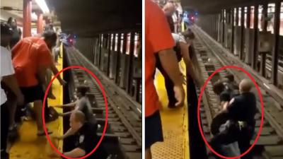 Video: Moment a Man is Saved from Death Under a Train