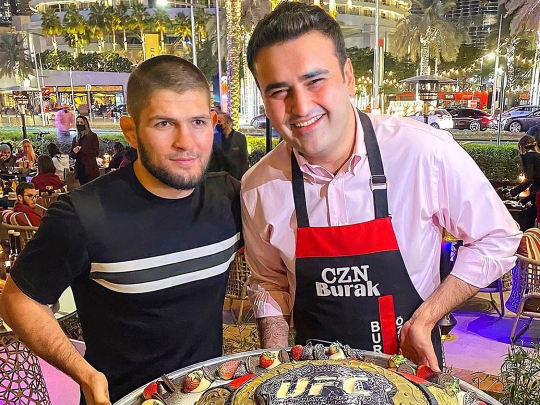 Turkish Chef Burak Plays Soccer with Khabib Nurmagomedov