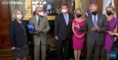 Video and Image: New NASA Administrator Takes Oath Beside Lunar Rock