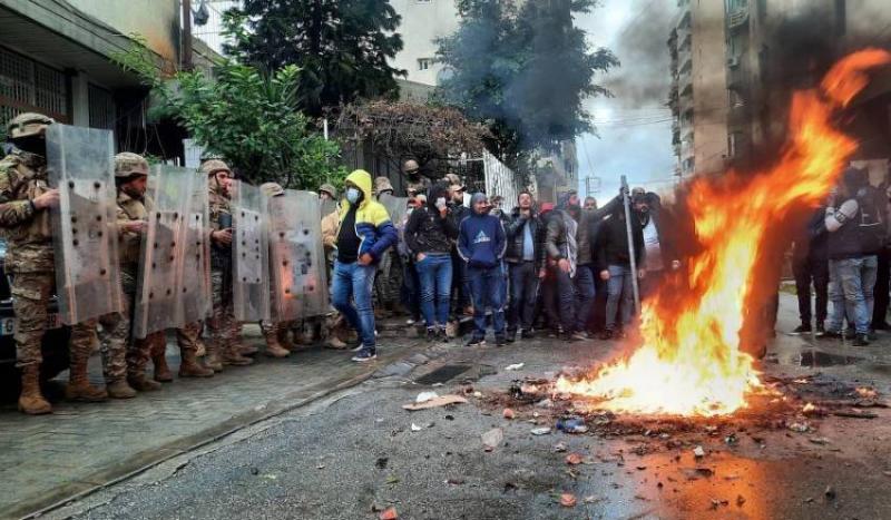 Fire Set in Front of Tripoli Serail
