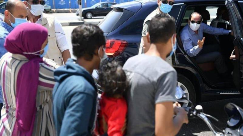 President El-Sisi Meets a Family in the Street