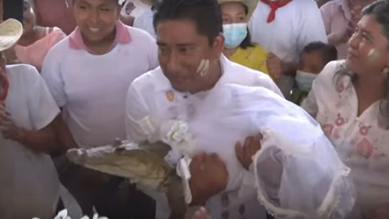 Mexican Mayor Marries Alligator Dressed in White Dress