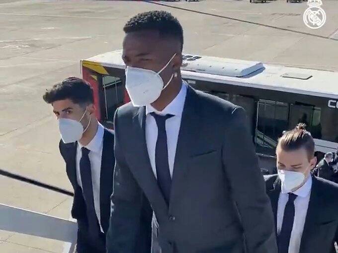 Real Madrid's Squad Travels to Bergamo, Italy.. Video