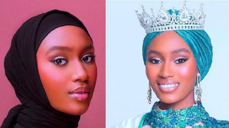 أول مسلمة محجبة تفوز بتاج ملكة جمال نيجيريا
