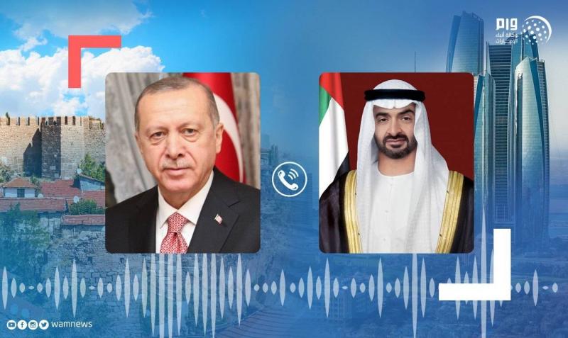 الشيخ محمد بن زايد يتلقى اتصالا هاتفيا من رئيس تركيا