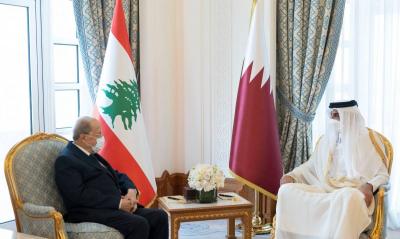 أمير قطر يستقبل رئيس لبنان