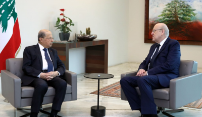 # Aoun Discusses Developments with Mikati and Diplomatic Meetings