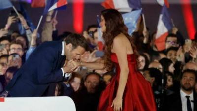 Video: Macron Kisses the Hand of an Egyptian Singer Who Celebrated His Election Victory