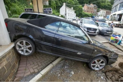 Residents Assess Flood Damage in Belgium
