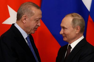 بوتين يبحث مع أردوغان الوضع في الشرق الأوسط
