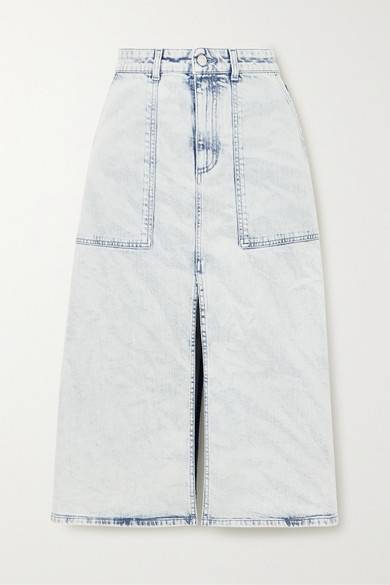 Title: "Cream Denim Skirt: Spring and Summer Fashion 2023"
