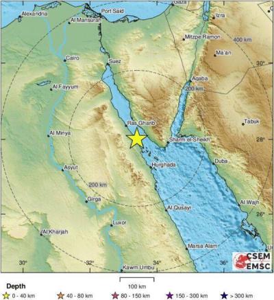 Earthquake of 3.8 Hits the City of Taba, Egypt