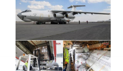 Aid Arrives in Syria by Land, Sea, and Air