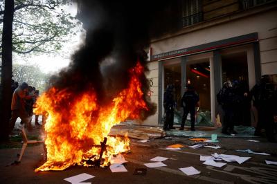 ## Protests Target Macron's Favorite Restaurant