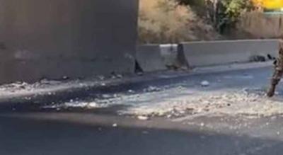 Partial Bridge Collapse on Highway Between El-Harir and Shkka (Video)