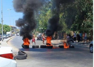Protest at Bypass Road in Msaken with Burning Tires