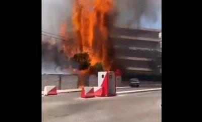 Video - Fire Near the Iranian Embassy in Beirut