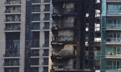 Fire in Dubai Near Burj Khalifa