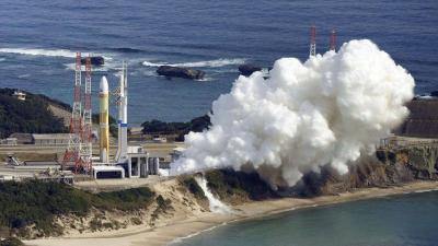 Explosion of Japan's Space Agency Rocket During Engine Test