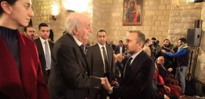 Jumblatt Meets Bassil at His Daughter Dalia's Home