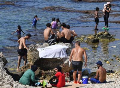 In the Peak of the Heat Wave.. The Sea is a Refuge for the Lebanese