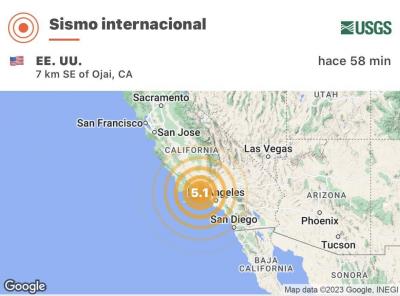Earthquake of Magnitude 5.1 Strikes Southern California