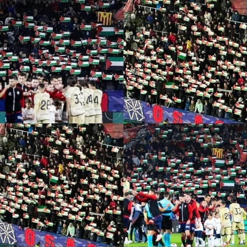 Photos: Spanish Fans Raise Palestinian Flags