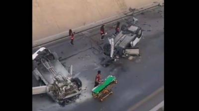 Title: Shocking Video of Car Falling from Bridge in Riyadh