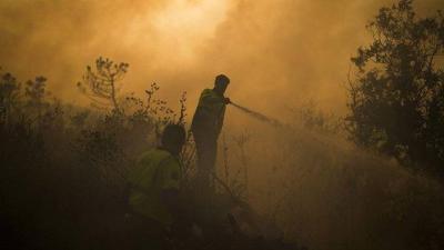 Firefighters Struggle to Contain Forest Fire in Northwestern Turkey