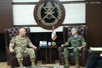 Army Chief Receives UNIFIL Commander in Lebanon