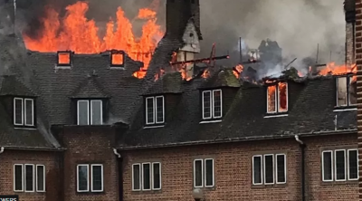 # Fire Engulfs Historic Henderson Old Hall