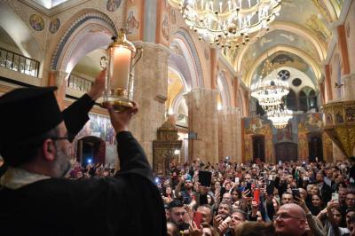 The Holy Light from the Church of the Holy Sepulchre in Lebanon