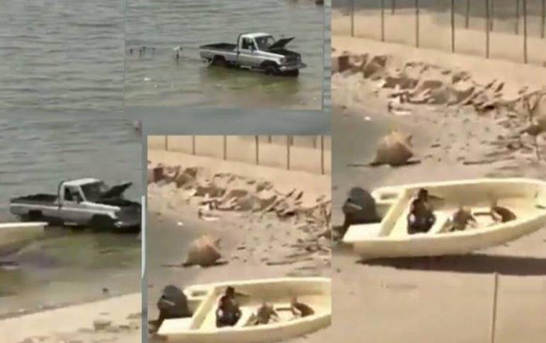 Title: Kuwait: Illegal Fishermen Escape Coast Guard by Swimming
