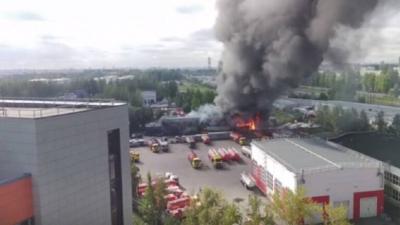 Fire at a Fuel Warehouse in Petersburg