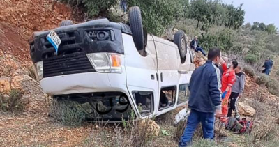 Fear of Shelling Causes Van Overturn in Ramish