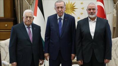 Erdogan Meets Abbas and Haniyeh in Ankara