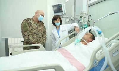 General Visits Injured Soldiers Affected by Israeli Shelling