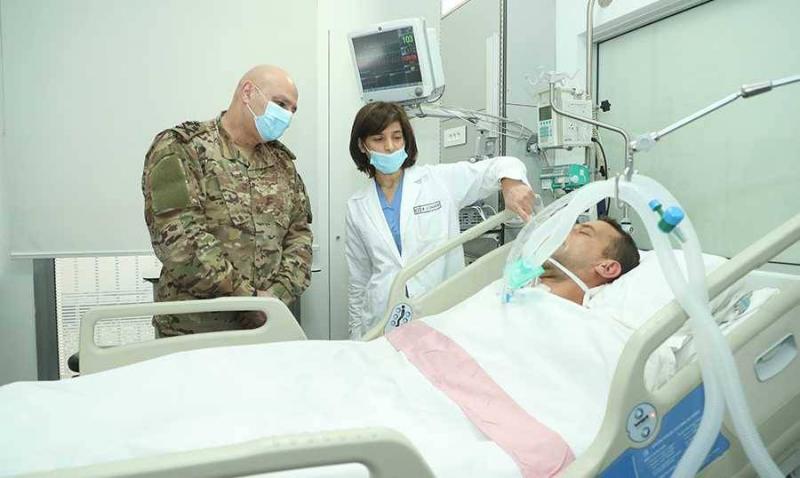 General Visits Injured Soldiers Affected by Israeli Shelling