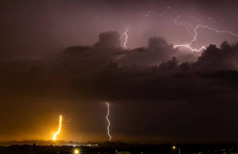 Gaza Under Bombardment, Lightning, Thunder, and Rain