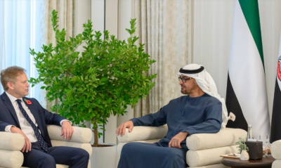 Bin Zayed Receives British Defense Minister in Abu Dhabi